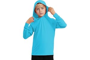 Somaibo Girls Boys Long Sleeve Shirt Sun Protection Hoodie Lightweight Athletic Workout Pullover Top Rash Guard for Kids