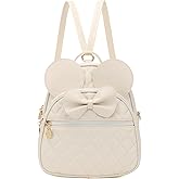 KL928 Girls Mini Backpack Bowknot Polka Dot Cute Small Daypacks Convertible Shoulder Bag Purse for Women