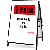 USCNC A Frame Sidewalk Sign 24x36 inches Sandwich Board Signs Outdoor Heavy Duty Double-Sided,including 2 Corrugated Boards 2 Anti-Glare for Business Indoor Outdoor (1PACK)
