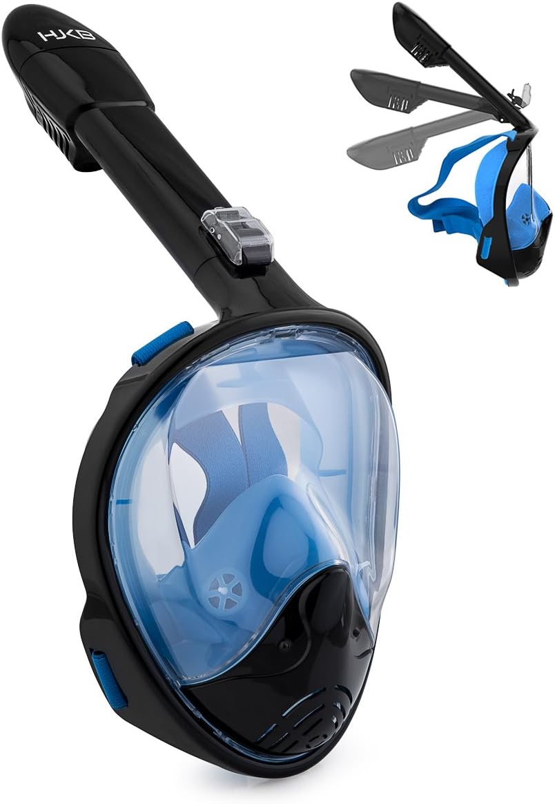 Snorkel Mask,180°Full Face Snorkeling Diving Mask Set with Panoramic View
