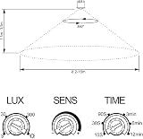 SEBSON Motion Detector Flush Mount HF Sensor Ceiling LED 1200W 360 Range 16m view 5