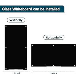 J&J worldwide Black Glass Whiteboard Magnetic Dry