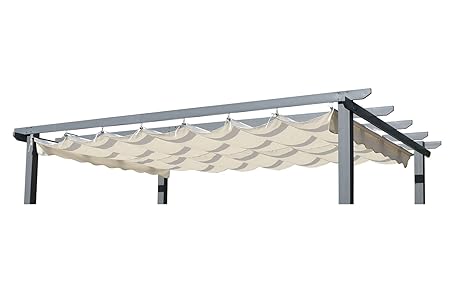 OUTFLEXX Ersatzdach für Pergola, Garten-Pergola in Creme, Pavillon aus Polyester Textil, universal und wasserabweisend, ca. 4