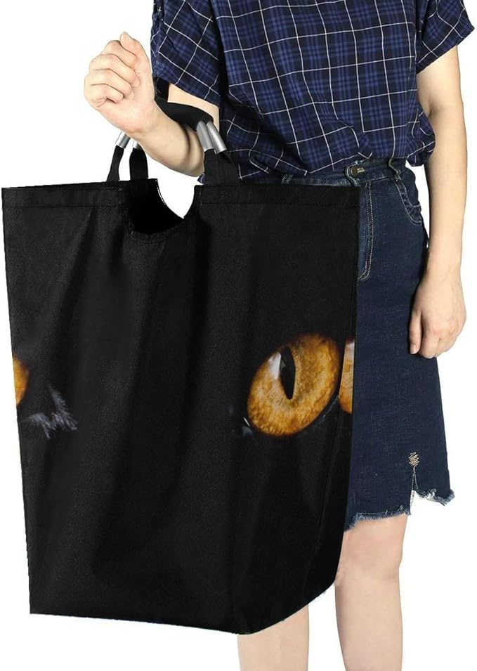 Cesta de lavandería rectangular, delicados ojos de gato, lindas cestas