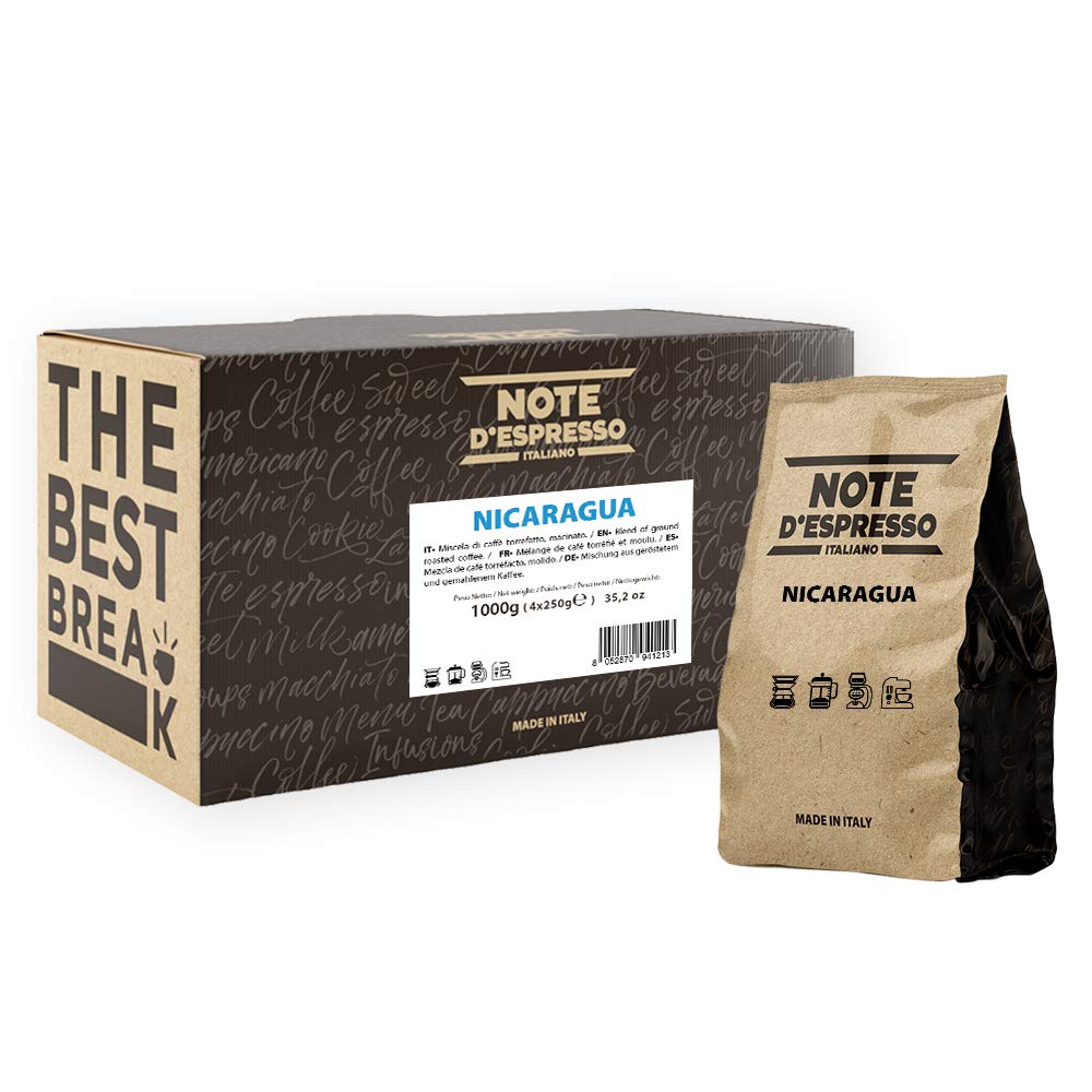 Note d'Espresso- Nicaragua Single Origin Filter Coffee soft pack- 250 g x 4 Pack