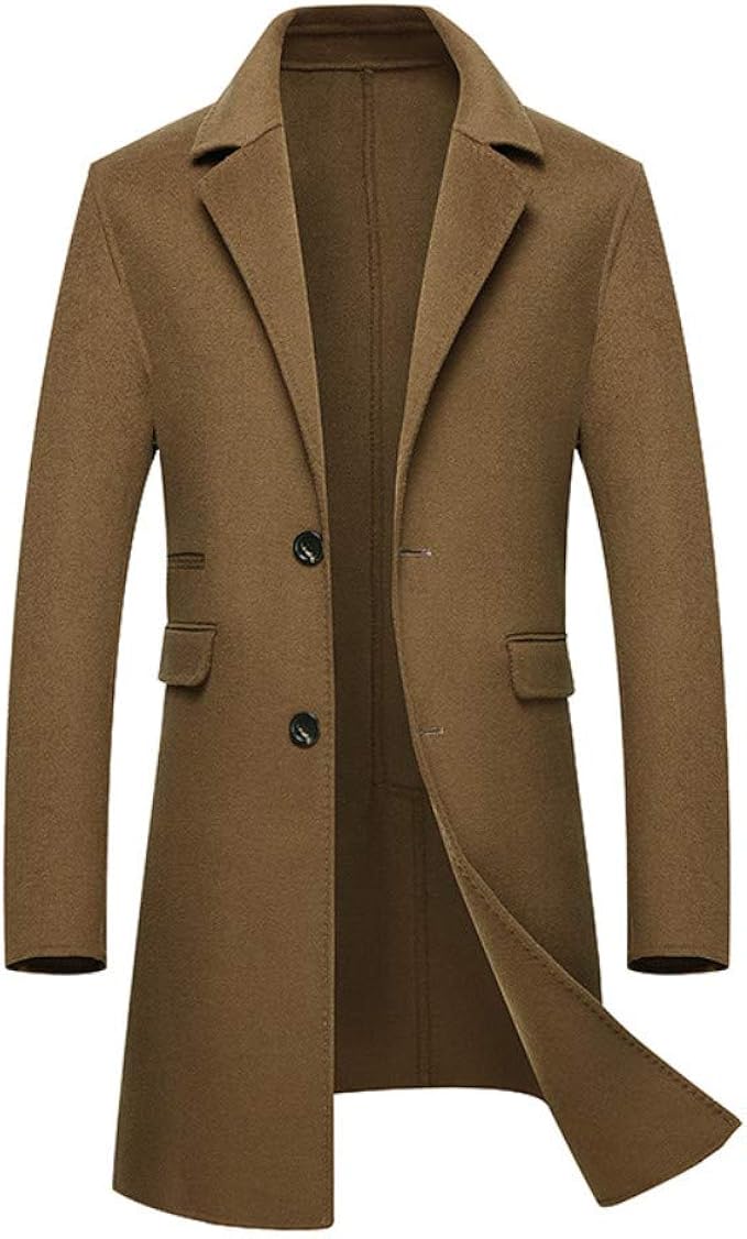 Amazon ロングウールコート チェスターコート メンズファッション ニットコート 二つボタン ビジネス カジュアル 通勤 男性用 紳士 着やせ効果 防寒 ブラック ブラウン ネイビー コート ジャケット 通販