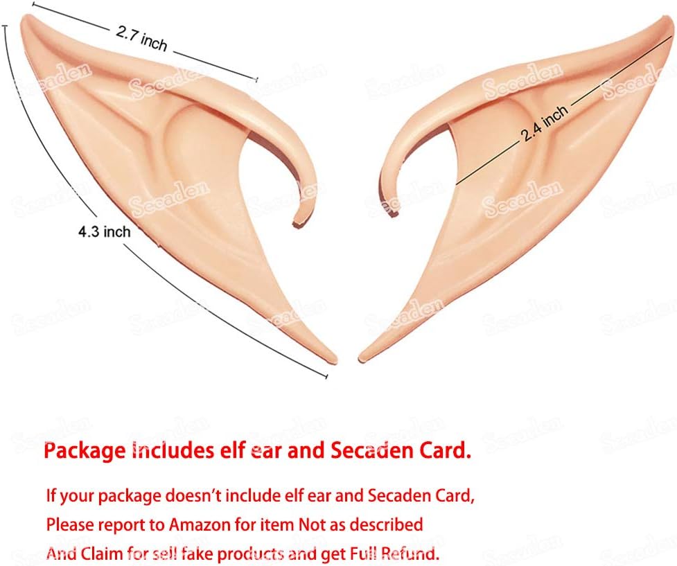 Amazon Com Secaden Cosplay Fairy Pixie Elf Ears Soft Pointed Ears