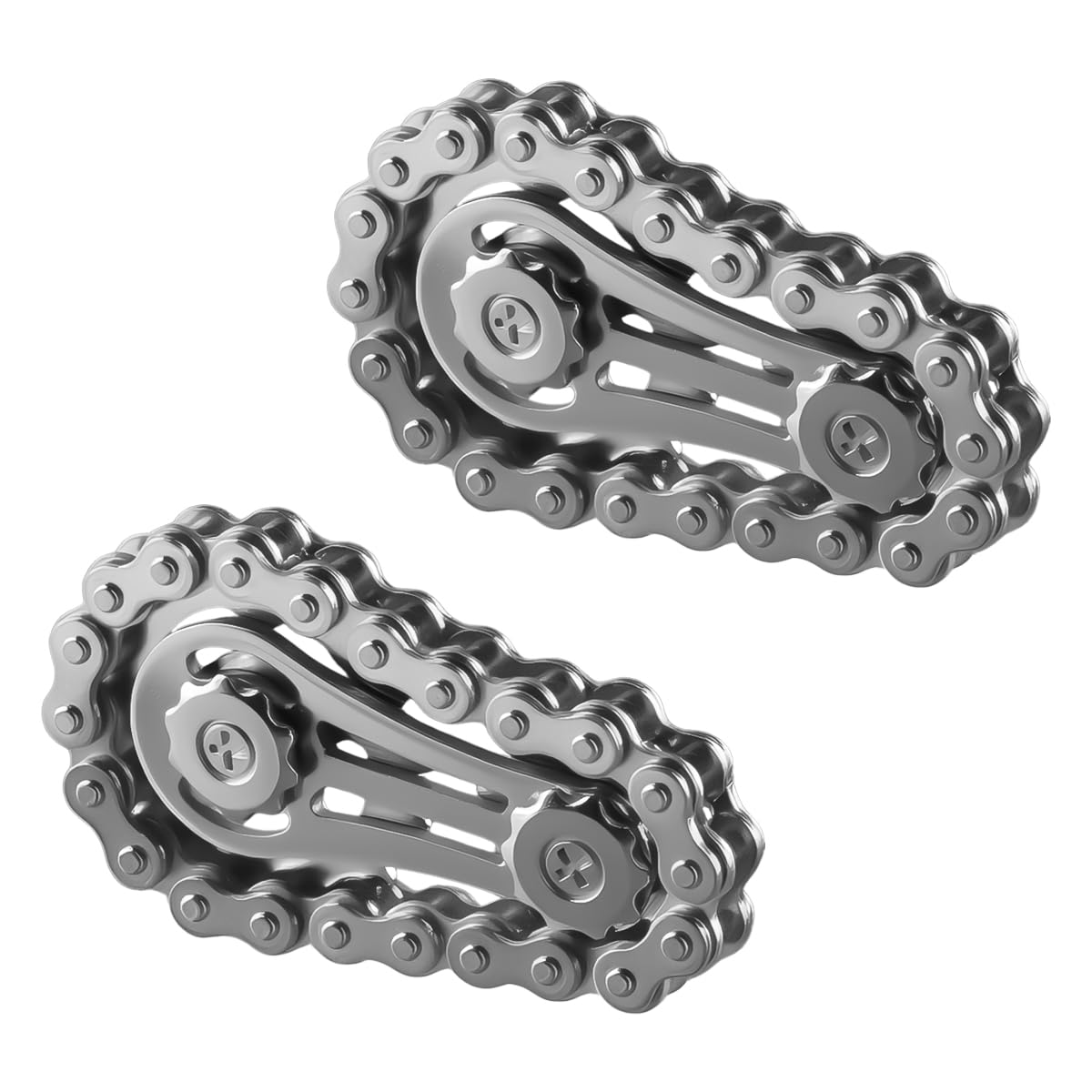 Lotsdonxia 2 Pcs Fidget Chain, Metal Gears, Anxiety Stress Relief, Pocket Decompression Gadget, Desktop Focus Sensory Tool