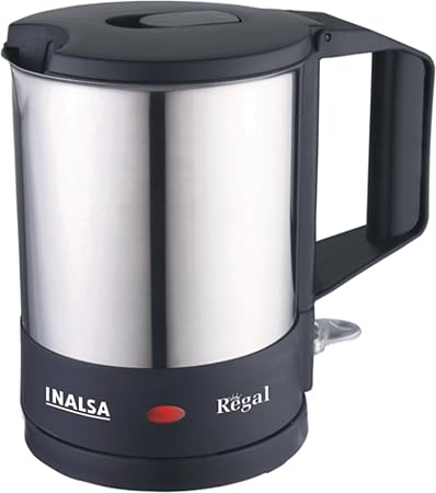 Inalsa Regal 1100-Watt 1-Litre Electric Kettle Stainless steel,Stainless steel/Black