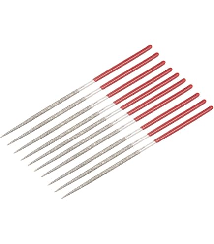 CoCud 4-Piece Diamond Coated Needle File Set – 140mm Long, 3mm Shank, For Metal, Glass, Stone & Woodworking