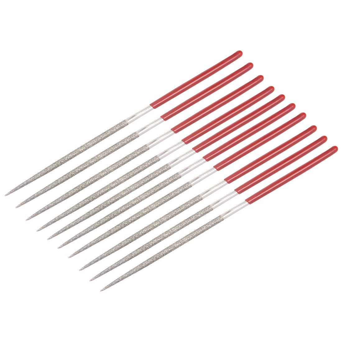 Sourcingmap 10pcs Round Diamond Needles File 2mm x 100mm 150 Grit for Metal Glass Wood Stone Grinding Polishing Engraving