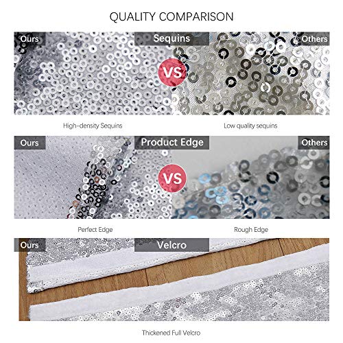 SoarDream Christmas Tree Skirt 48 inches Large Silver Sequin Tree Skirt for Xmas Ornaments
