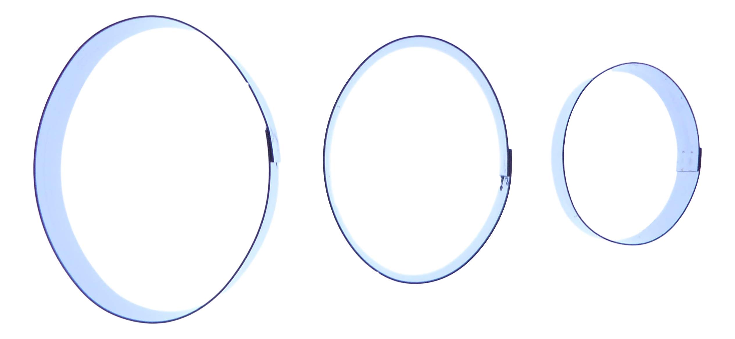 Oval Cutter Set (30/40/50mm) - Stainless Steel Sugarcraft Cutter - Valley Cutter Company - Sugarcraft, Cake Decorating