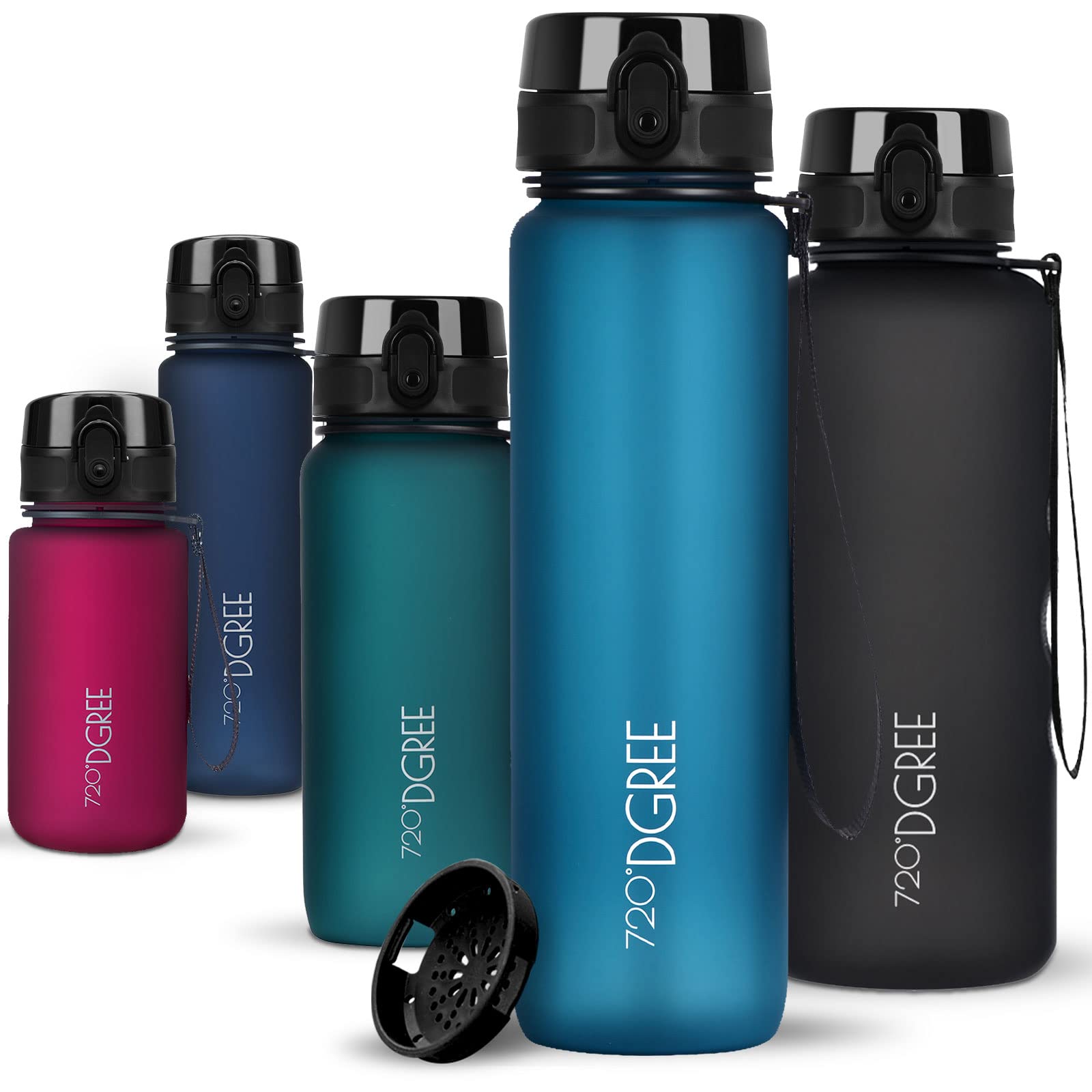 720°DGREE Water Bottle 1l “uberBottle“ softTouch +Sieve - BPA-Free Tritan, Leakproof, Reusable Drinking Bottle - Sports Bottle for Men, Woman, Office, Gym, Fitness, Outdoor, Hiking, Cycling, Travel