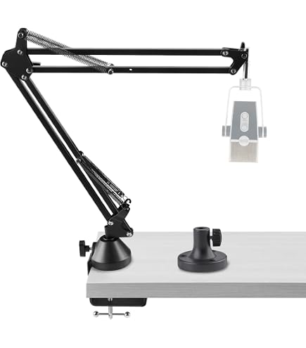 Geekria Support Microphone Télescopique Trépied Bureau - Pied Stable Pour AT2020, AT2035, Shure SM57 Et Plus