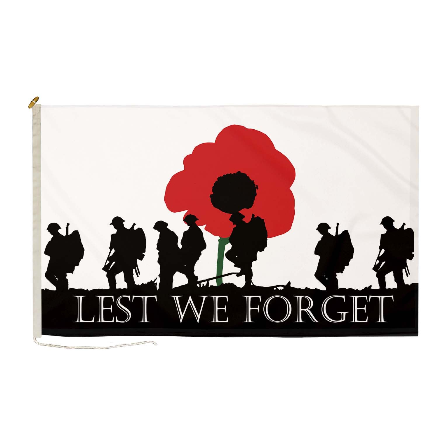 Lest We Forget (Army) Small DuraFlag Rope and Toggled 3ft x 2ft Premium Quality Flag 90cm x 60cm