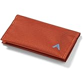 Allett Card Holder Wallet, Potters Clay | Nylon, Bifold, Holds 2-12 Business Cards, Thin, Minimalist, Front Pocket | For Men & Women