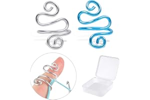 YOYOWY 2 Pcs Crochet Ring for Finger,Handmade Crochet Tension Ring,Yarn Tension Ring for Crocheting and Knitting,Gift for Crocheters Knitters,Mom