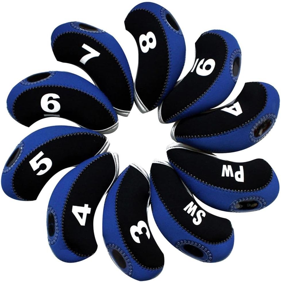 Andux 10pcs/Set Golf Irons Club Head Covers with Number Tags Pack of 10