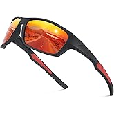 Fanshen Polarized Sunglasses for Men Women, Wrap Around Sunglasses for Mens Womens Cycling Running UV Protection