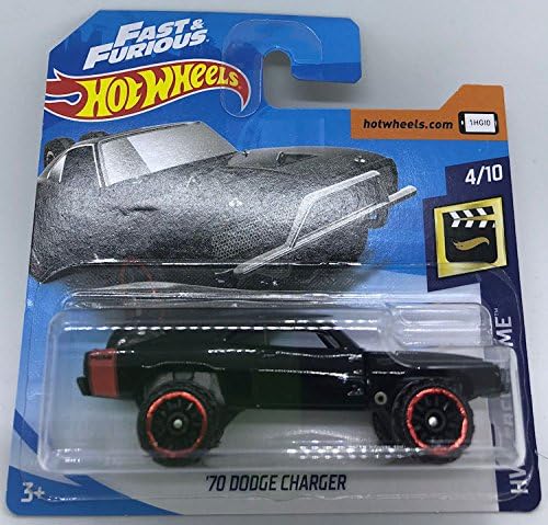 Hot Wheels 2018 '70 Dodge Charger Black 4/10 HW Screen Time 104/365 (Short Card) Fast & Furious