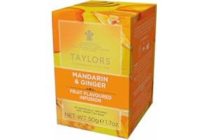 Taylors of Harrogate Mandarin & Ginger, Herbal Tea, Individually Wrapped Bags, 20 Count (Pack of 1), Zingy, Fragrant and Spiced, Caffeine-Free, Enjoy Hot or Iced, 20 Teabags