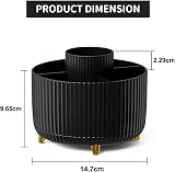 Marbrasse 360 Degree Rotating Desk Organizer with 5 Compartments Dark view 5