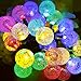 LALAPAO Solar Powered Globe String Lights 2 Pack 30 LED (19.7ft) Crystal Ball Christmas Fairy String Light for Outdoor Xmas Tree Garden Path Patio Home Lawn Holiday Wedding Party Decor (Multi Color