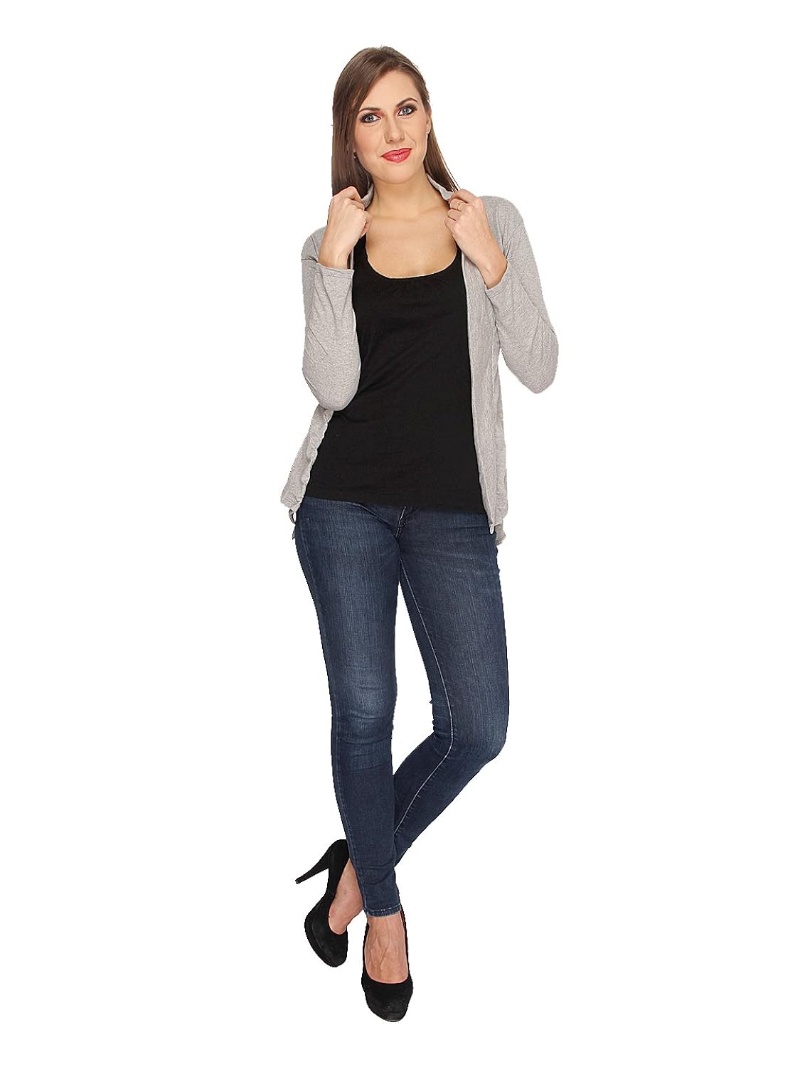 ten on ten women's shrug (t2-gry _grey _free size)