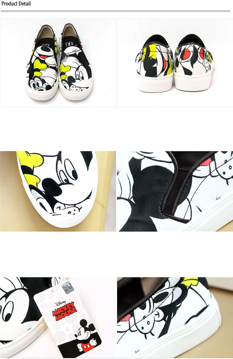 Amazon Disney正規品 ミッキースリッポン スニーカー インソール レディース Mickeymouse ディズニー Disney ウォルトディズニ キャラクター インヒール シューズ 美脚スリップオン レディーススリッポン 24 0 Disney ディズニー スニーカー