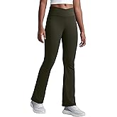 CRZ YOGA Girls Butterluxe Crossover Waist Yoga Flare Leggings - Dance Casual Athletic Pants Bell Bottoms Kids Teen