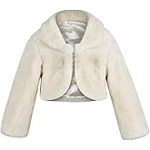 SK Studio Girls Princess Faux Fur Flower Bolero Shrug Party Wedding Dress Up