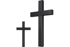 Toyvian Solid Wood Christian Cross Pendant Hanging Wall Decor Black Wooden Cross Ornament for Home