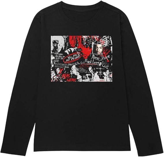 Amazon Xxxtentacion ロック 流行 欧米風 音楽 長袖 メンズ レディース Tシャツ 秋服 スポーツ おしゃれ かっこいい ロング丈 無地 ゆったり 大きいサイズ 快適 カジュアル Tシャツ カットソー 通販