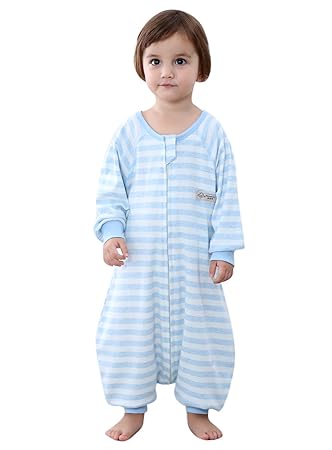 dünner schlafsack baby sommer schlafanzug neugeboren Baumwolle Frühling Overalls Ungefüttert Dünn strampler gestreift-1 tog. 