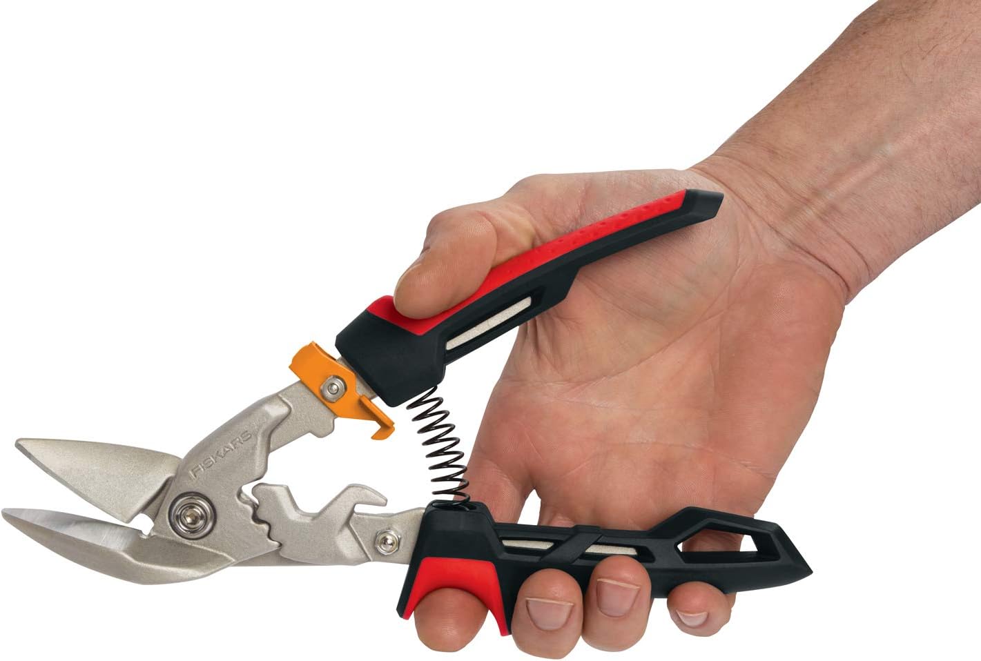 Fiskars PowerGear Aviation Snip Offset Left Cut, 40% More Power, Length 25.2cm, Heat-Treated Steel Blade/Plastic Handle - Image 4