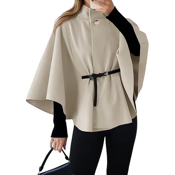 Amazon.com: HGps8w Women's Elegant Cloak Wool-Blend Cape