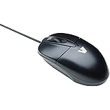 V7 Standard Full size 3 Button USB Optical Mouse with Scroll Wheel for Desktop and Notebooks (M30P10-7N) - Black