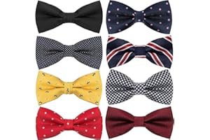 Stibest 8 Pcs Elegant Adjustable Pre-tied Bow Ties Men's Bow Ties Many Colors Option in Bulk, Multicolor, Standard