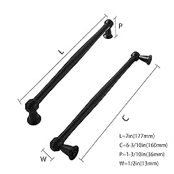 khtumeware 2 Pack 6-1/4 Inch(160mm) Matte Black