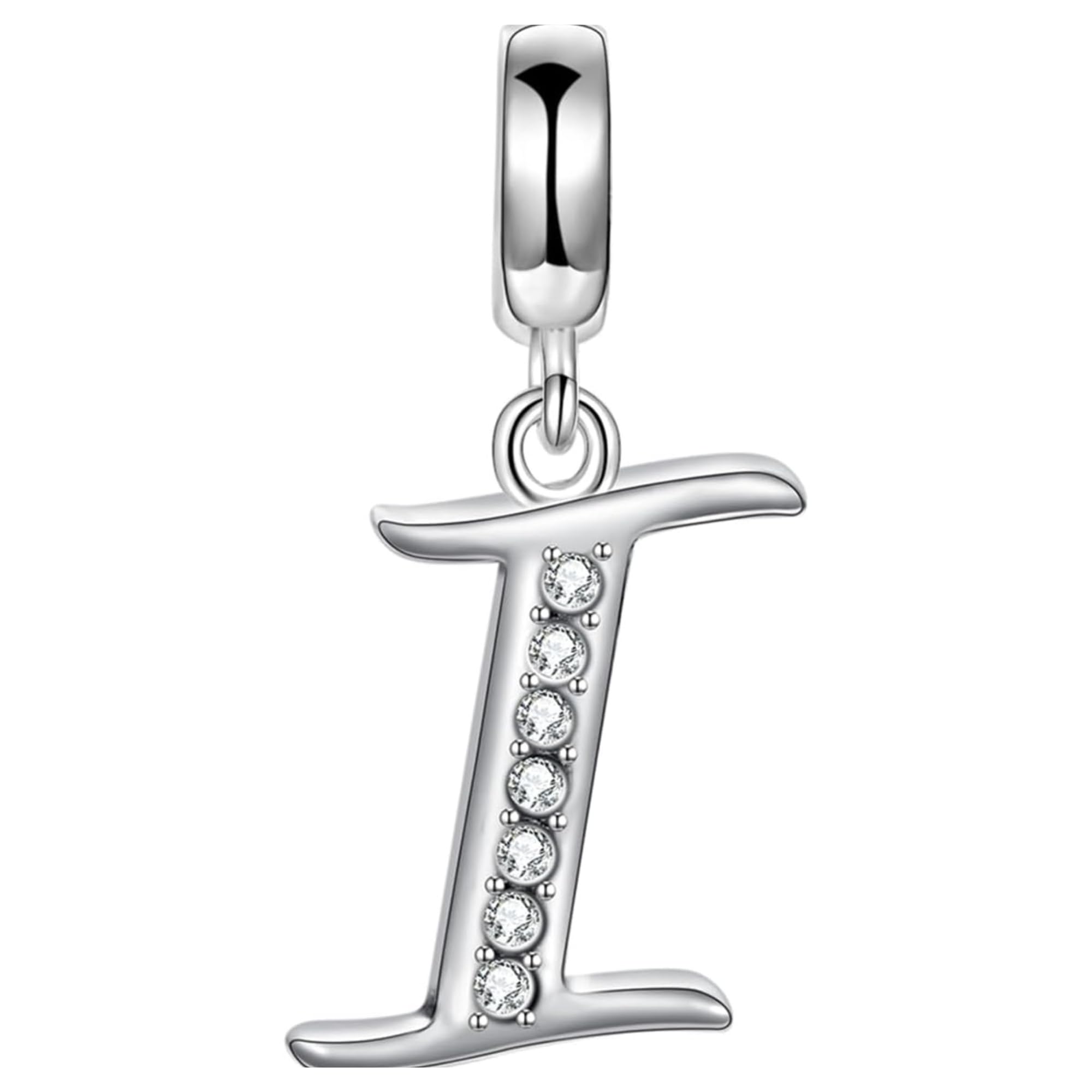 Jewellbox 925 Sterling Silver Letter I Initial Pendant Charm for Bracelet Necklace - Gift for Women Ladies