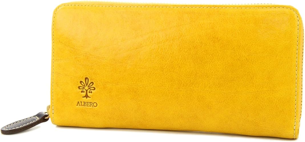 Amazon アルベロ 長財布 本革 ラウンドファスナー式 ピエロ 6409 レディース イエロー Al 6409 42 財布