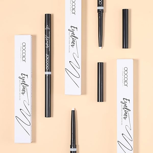 DOCOLOR EYELINER GEL PEN ULTRA-PIGMENTED WATERPROOF SMUDGE-PROOF GEL EYELINER PENCIL, WHITE