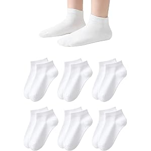 Santgoo Kids Ankle Socks Seamless Boys Low Cut Socks Thin Cotton School Uniform Socks for Girls