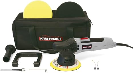 Dino Kraftpaket 9mm 650w Exzenter Poliermaschine Stufenlos Im Set Mit Polierschwamm Polierteller Tasche Fur Auto Kfz Boot Amazon De Auto