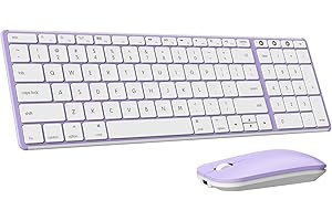 seenda Bluetooth Keyboard and Mouse Combo for Mac, SKM64-2 Rechargeable Slim Wireless Keyboard Mouse Compact, 3 Multi-Device 