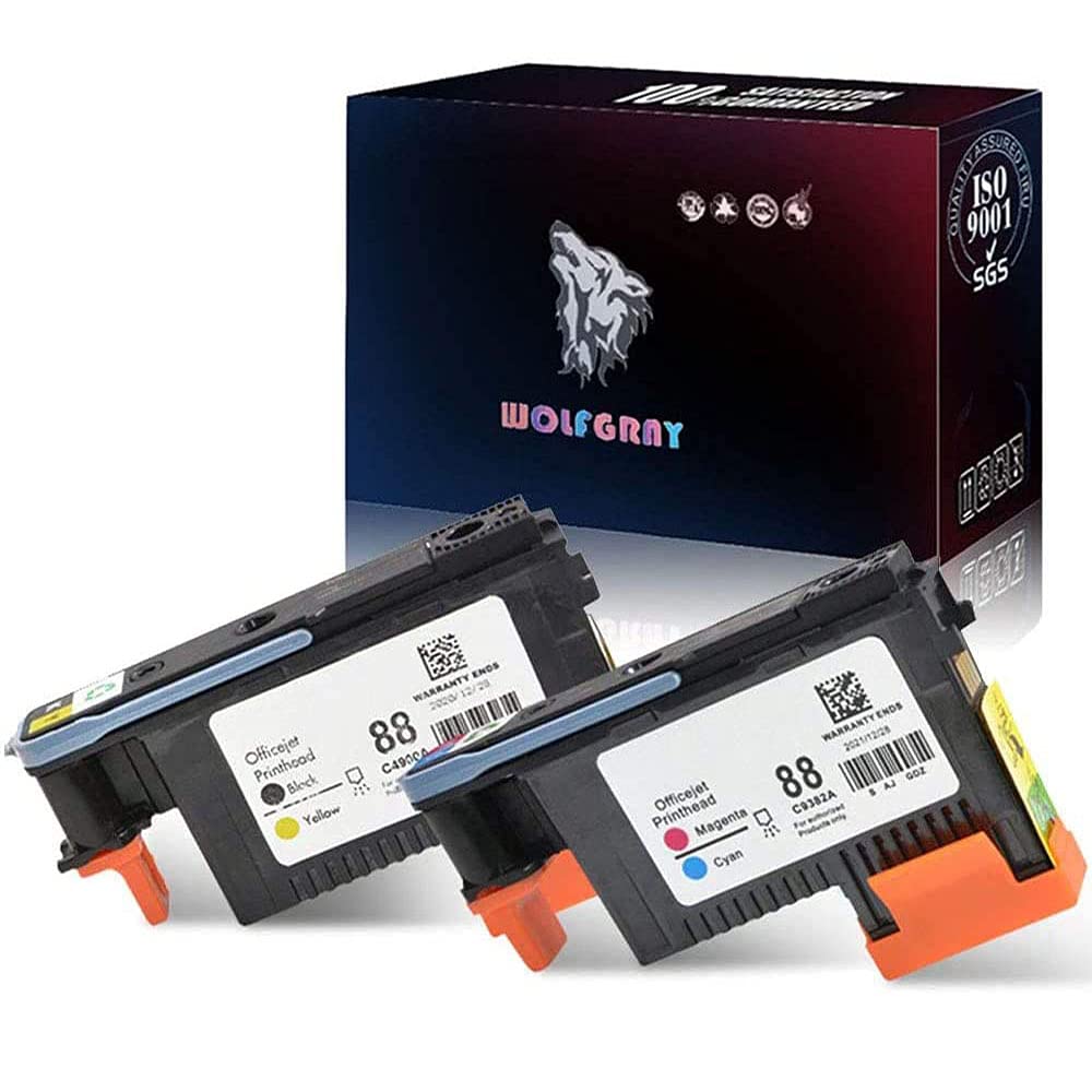 Wolfgray 88 Printhead Compatible for 88 Printhead C9381A C9382A for Officejet Pro K5400 L7480 L7500 L7550 L7580 L7590 L7650 L7680 L7710 L7750 L7780 L7790 Printer