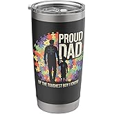 Proud Dad Of The Toughest Boy I Know Autism Awareness Stainless Steel Insulated Tumbler