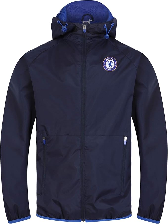 Chelsea FC Official Gift Mens Shower Jacket Windbreaker