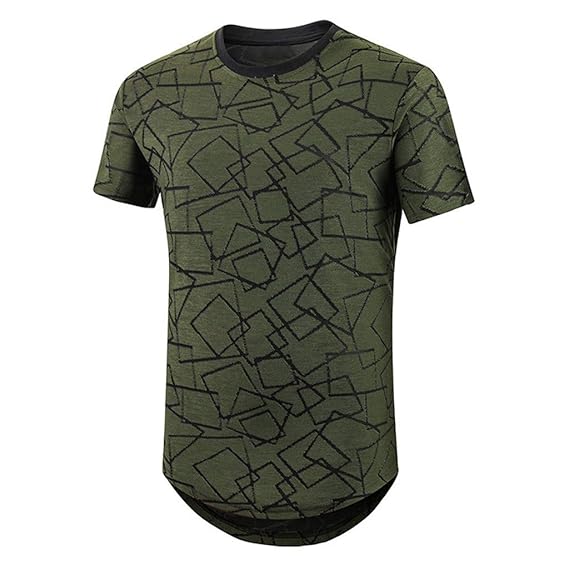 Moserian Herren Neue Sommer Casual T-Shirt Geometrie Druck Sport Atmungsaktive Top Bluse